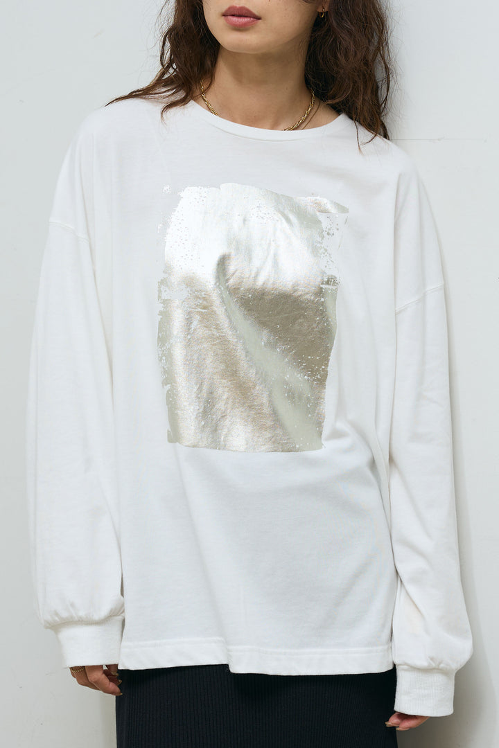 箔プリントBIGシルエットロングスリーブTシャツ