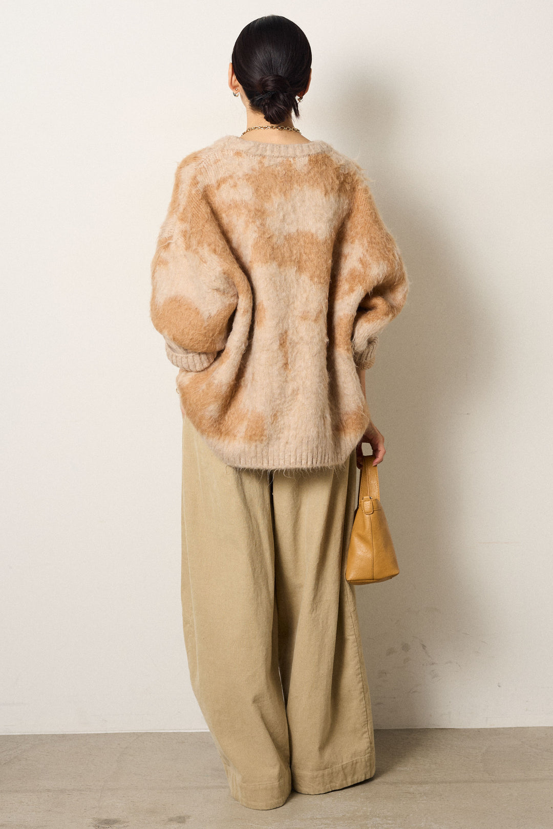 【着回しセット】[SET]モヘアタッチマーブルニット+タック入りコーデュロイワイドパンツ+ロープベルト付きスウェード調スカート(3set)