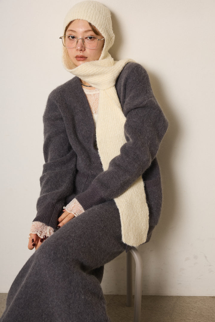 ブークレーイヤーフラップビーニー/アイボリー