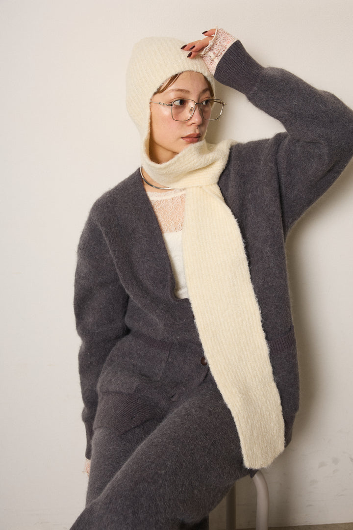 ブークレーイヤーフラップビーニー/アイボリー