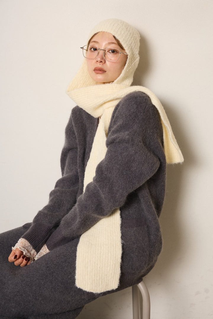 ブークレーイヤーフラップビーニー/アイボリー