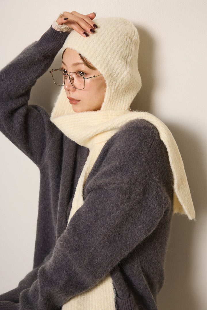 ブークレーイヤーフラップビーニー/アイボリー