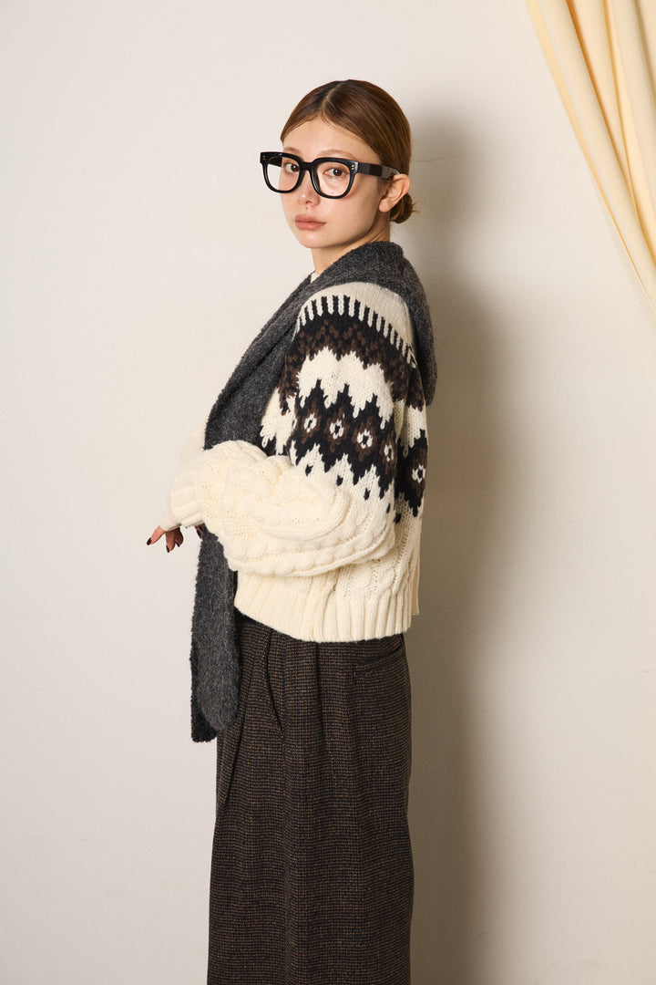 ブークレーイヤーフラップビーニー/ブラック