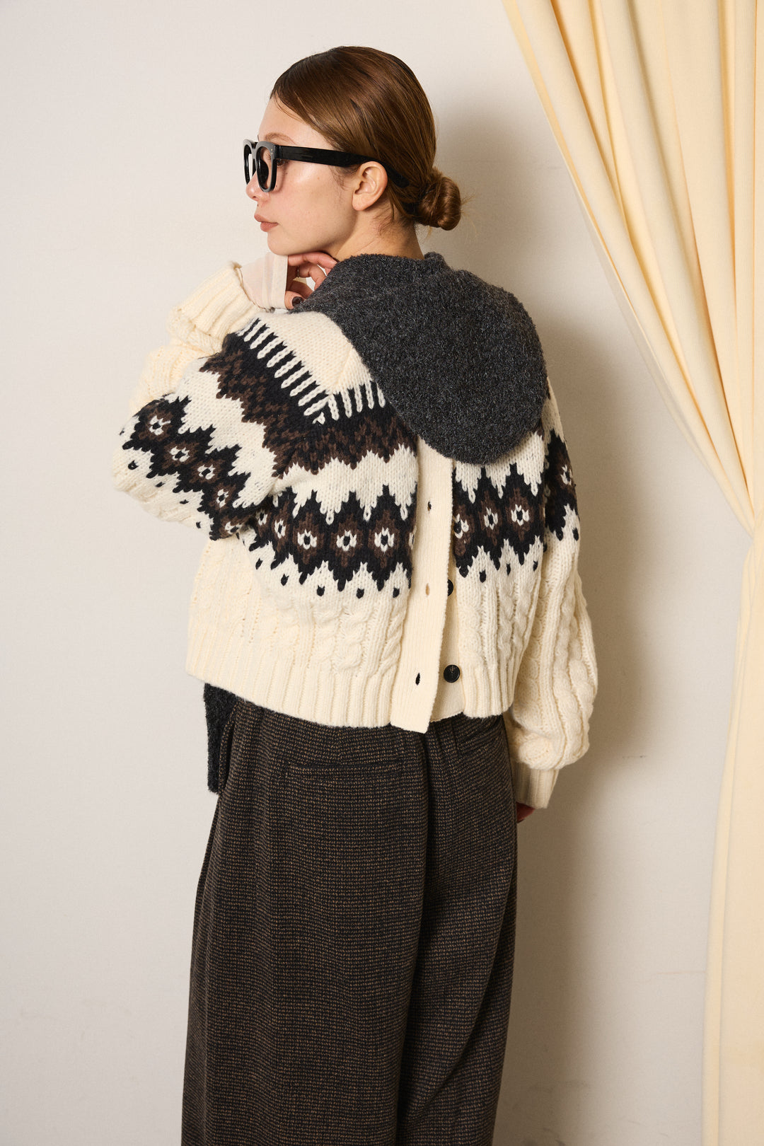 ブークレーイヤーフラップビーニー/ブラック