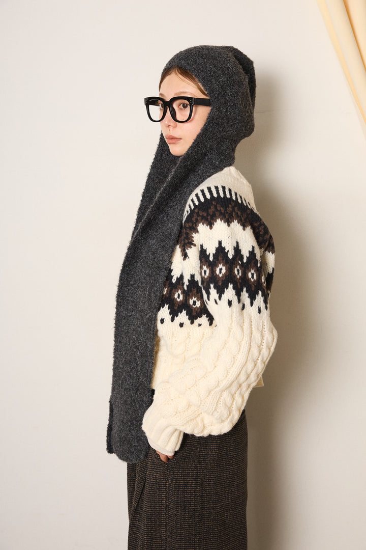 ブークレーイヤーフラップビーニー/ブラック