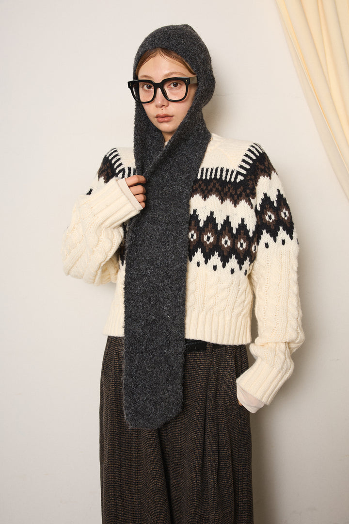 ブークレーイヤーフラップビーニー/ブラック