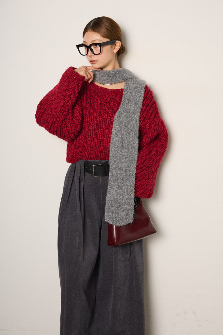 ブークレーイヤーフラップビーニー/グレー