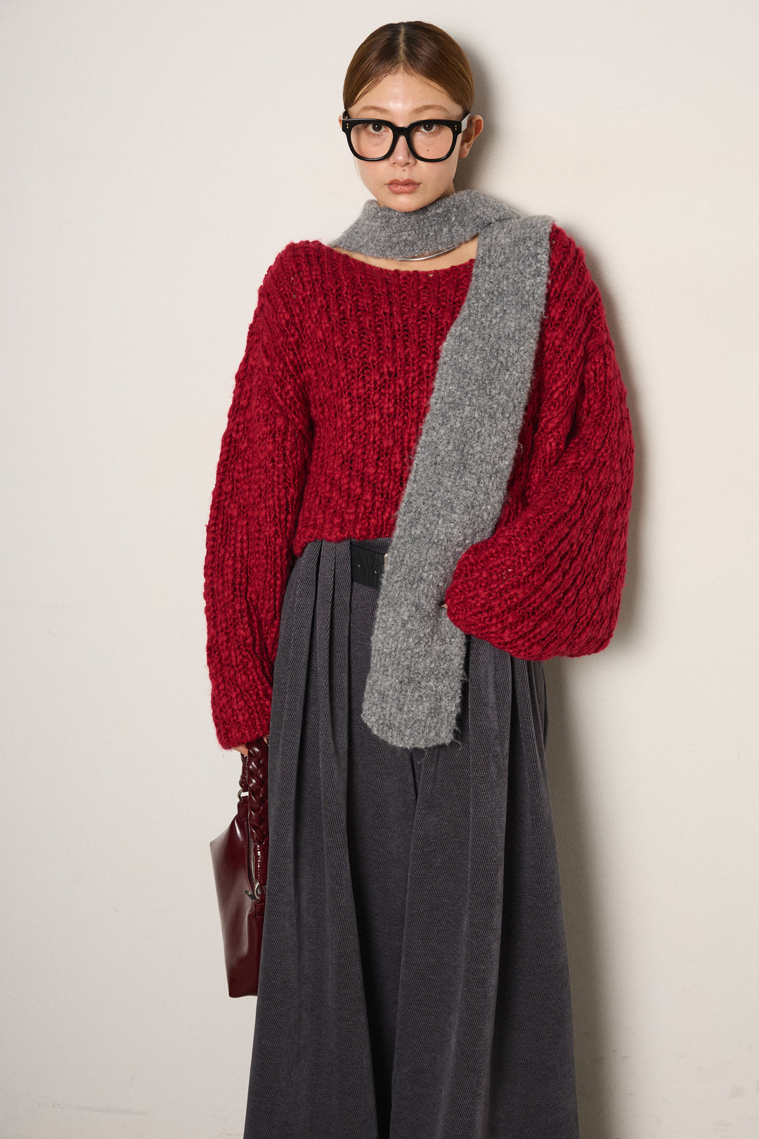 ブークレーイヤーフラップビーニー/グレー