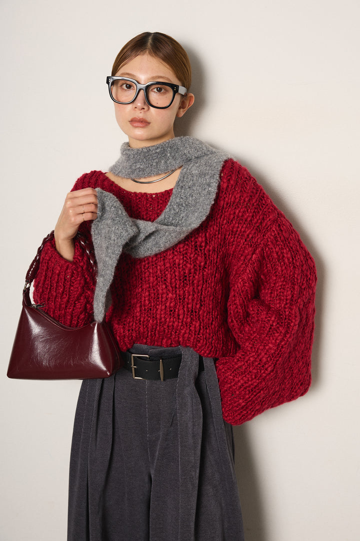 ブークレーイヤーフラップビーニー/グレー