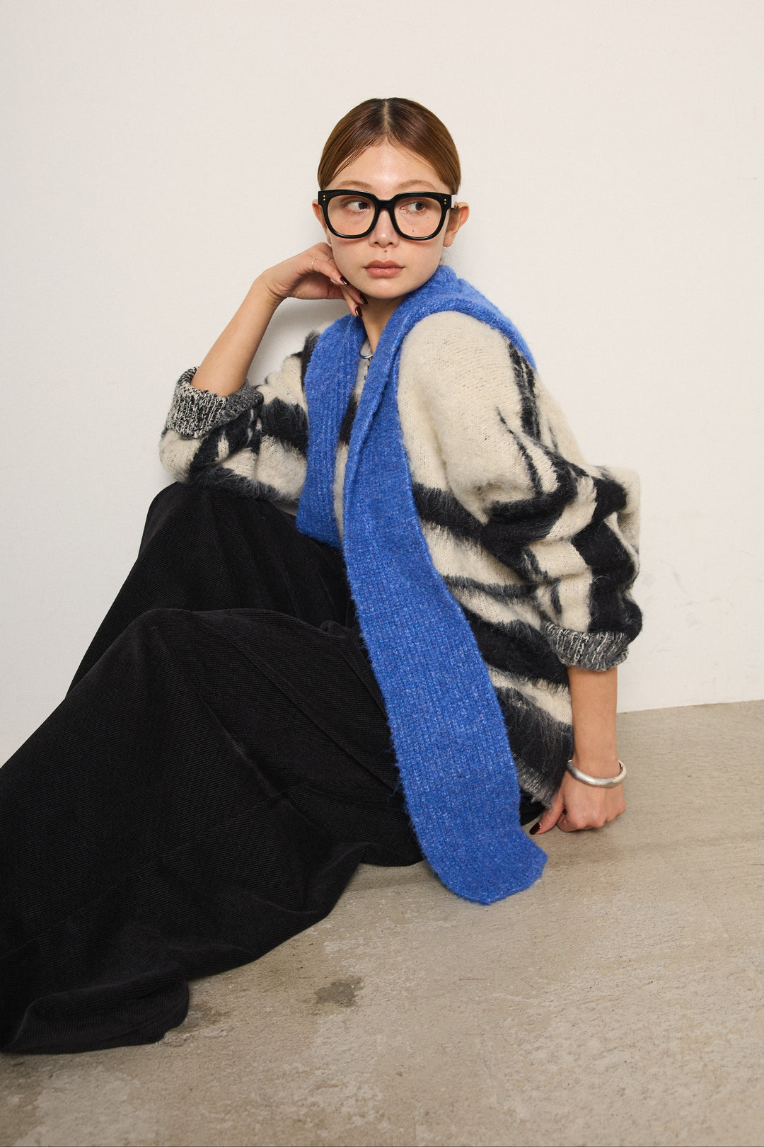 ブークレーイヤーフラップビーニー/ブルー