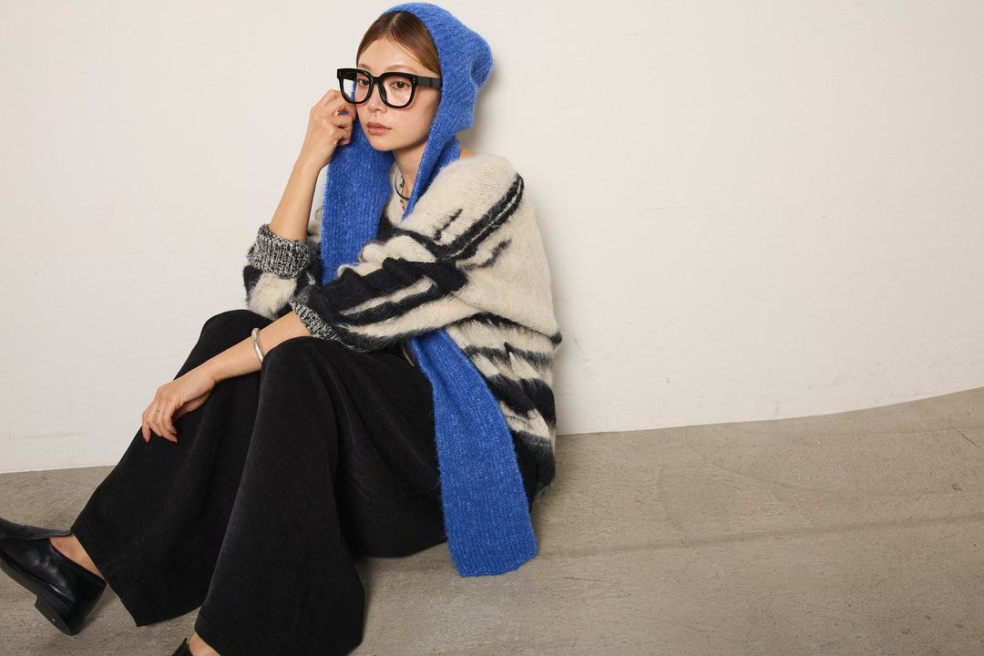 ブークレーイヤーフラップビーニー/ブルー