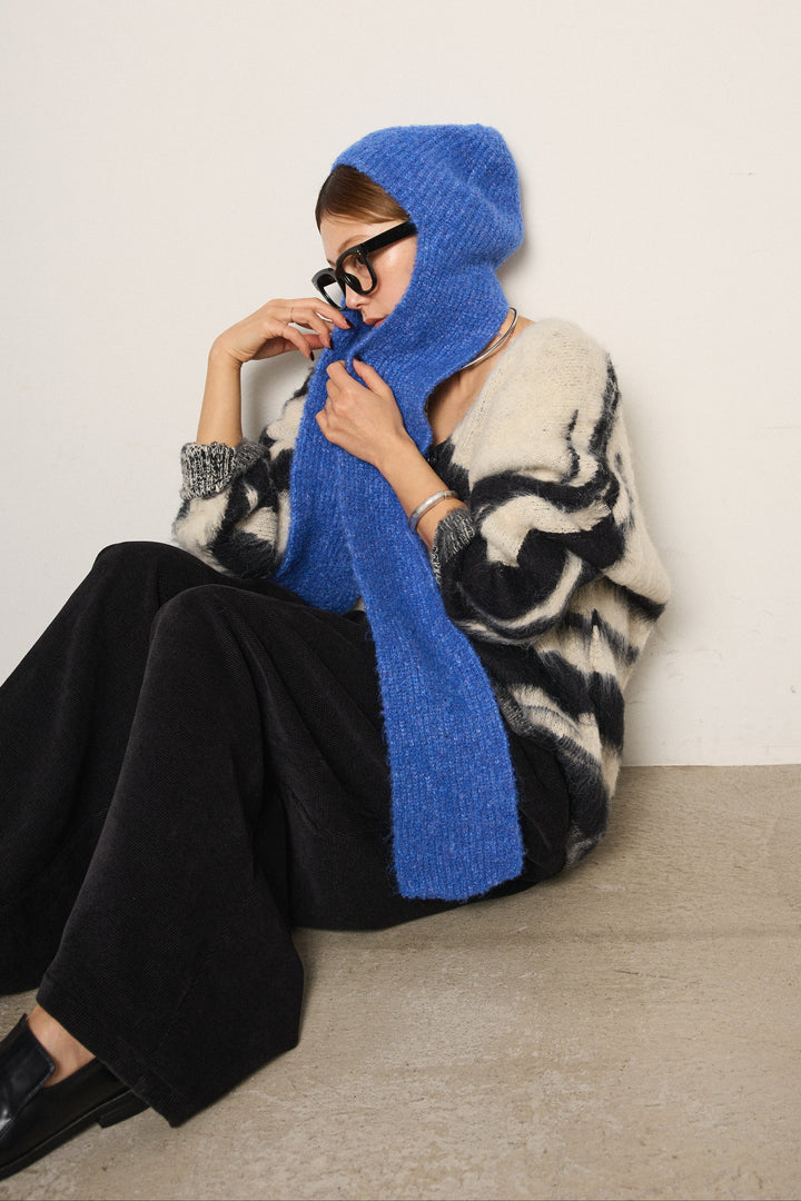 ブークレーイヤーフラップビーニー/ブルー