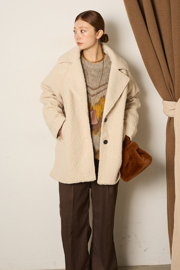 ループツイードタックジャケット/アイボリー