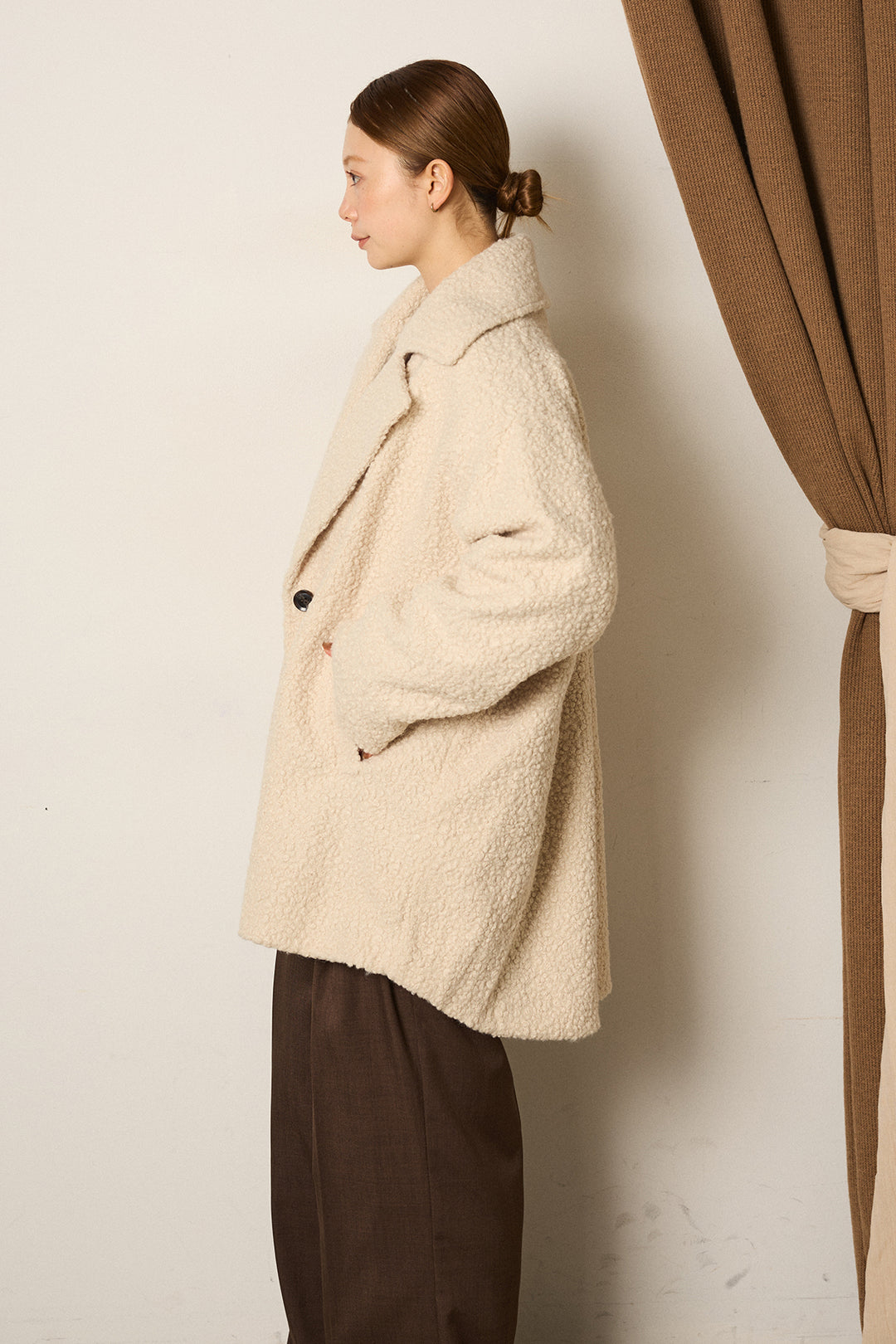 ループツイードタックジャケット/アイボリー