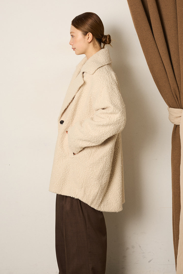 ループツイードタックジャケット/アイボリー