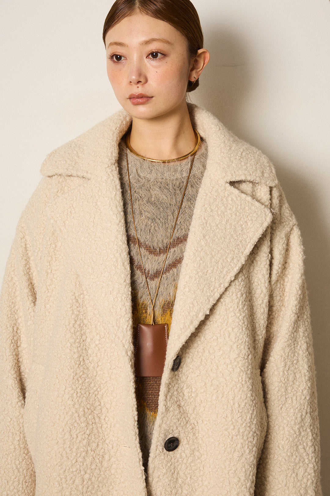 ループツイードタックジャケット/アイボリー