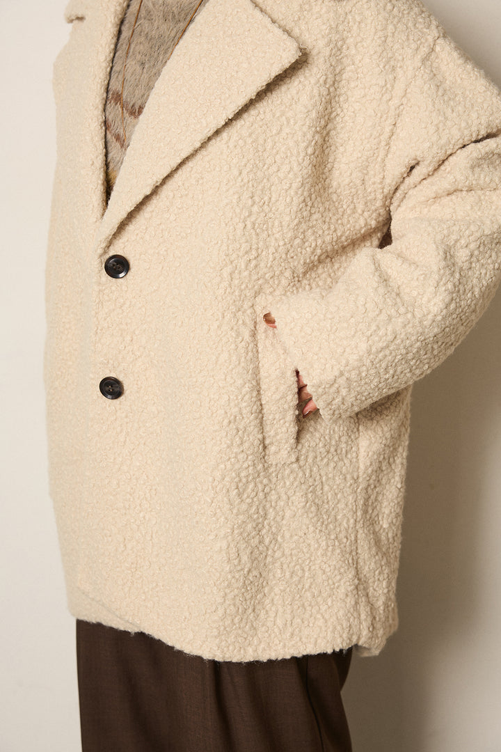 ループツイードタックジャケット/アイボリー