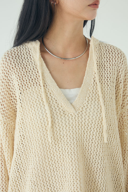 【着回しセット】[SET]ミックスメッシュキーネックプルオーバー+レースハーフジップアップフーディー +ベルト付きツータックワイドパンツ(3set)