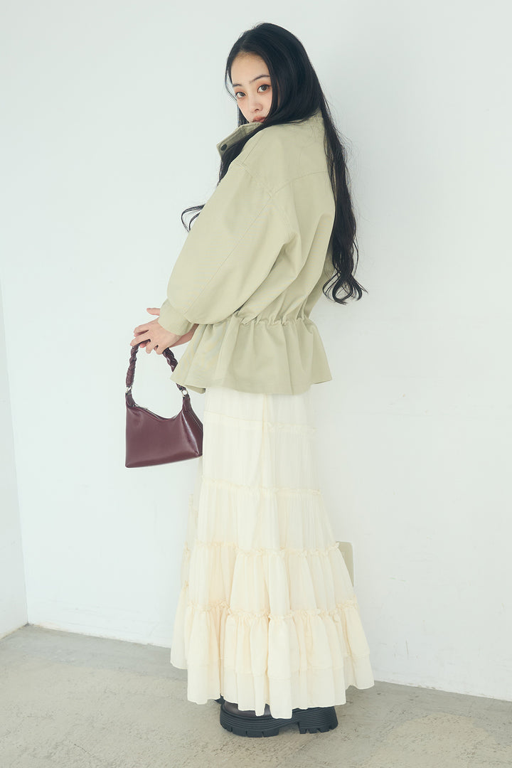 スタンドネックサイド絞りアウター