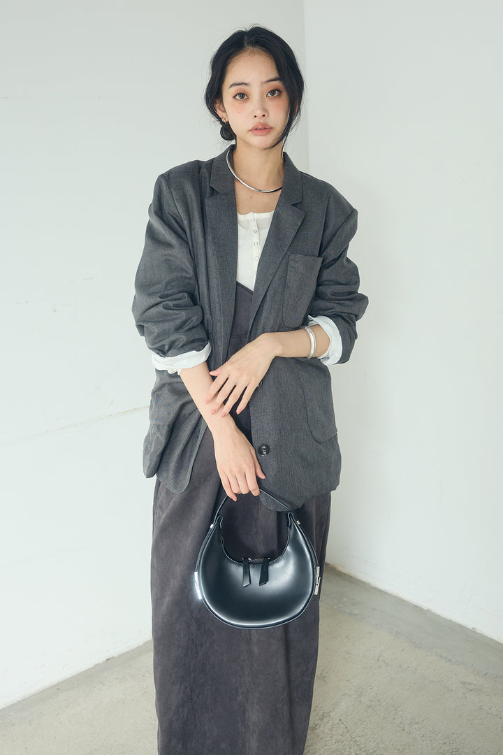 [SET]リネンライクテーラードジャケット+スエードポンチキャミワンピース(2set)