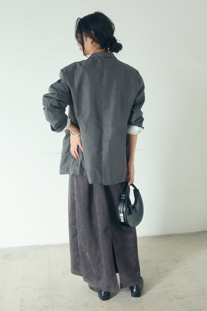 [SET]リネンライクテーラードジャケット+スエードポンチキャミワンピース(2set)