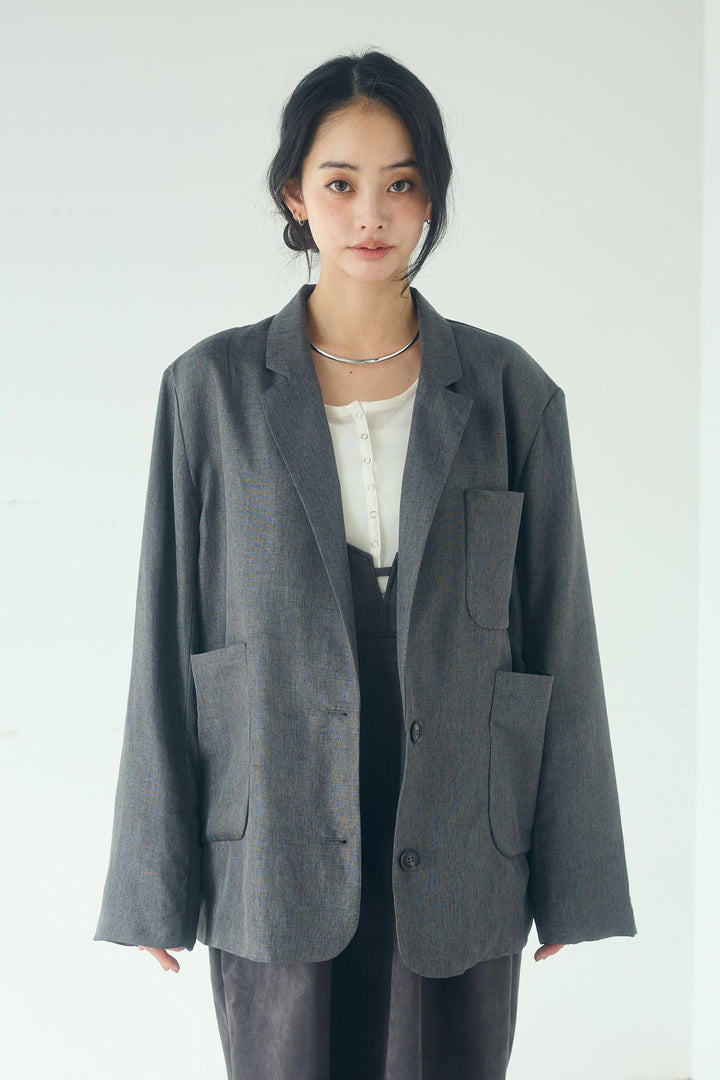リネンライクテーラードジャケット