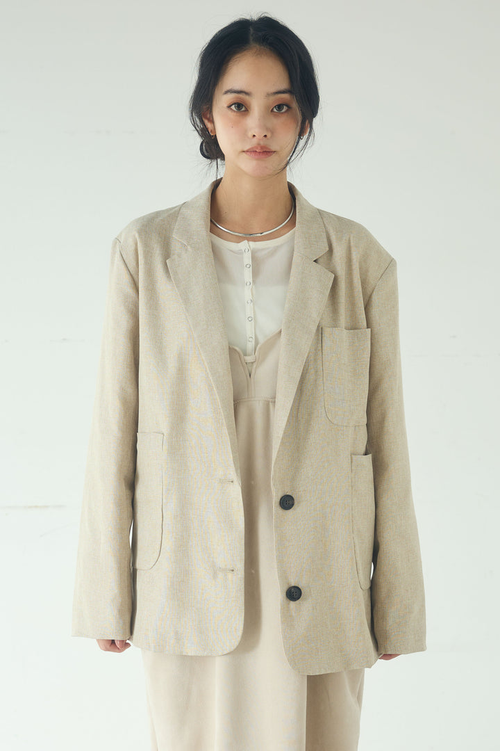 リネンライクテーラードジャケット