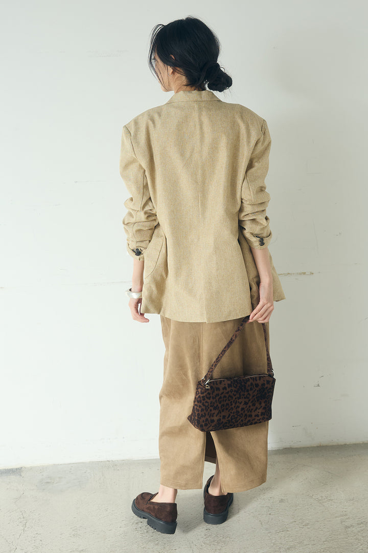 [SET]リネンライクテーラードジャケット+スエードポンチキャミワンピース(2set)