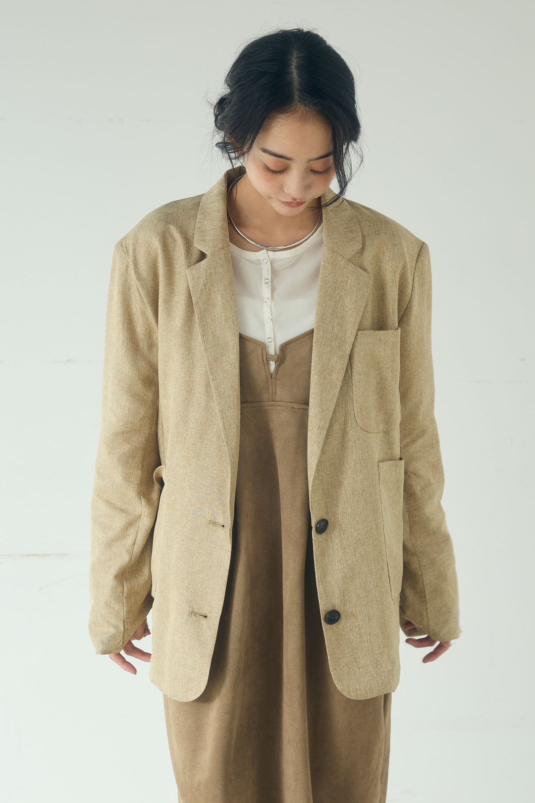 リネンライクテーラードジャケット