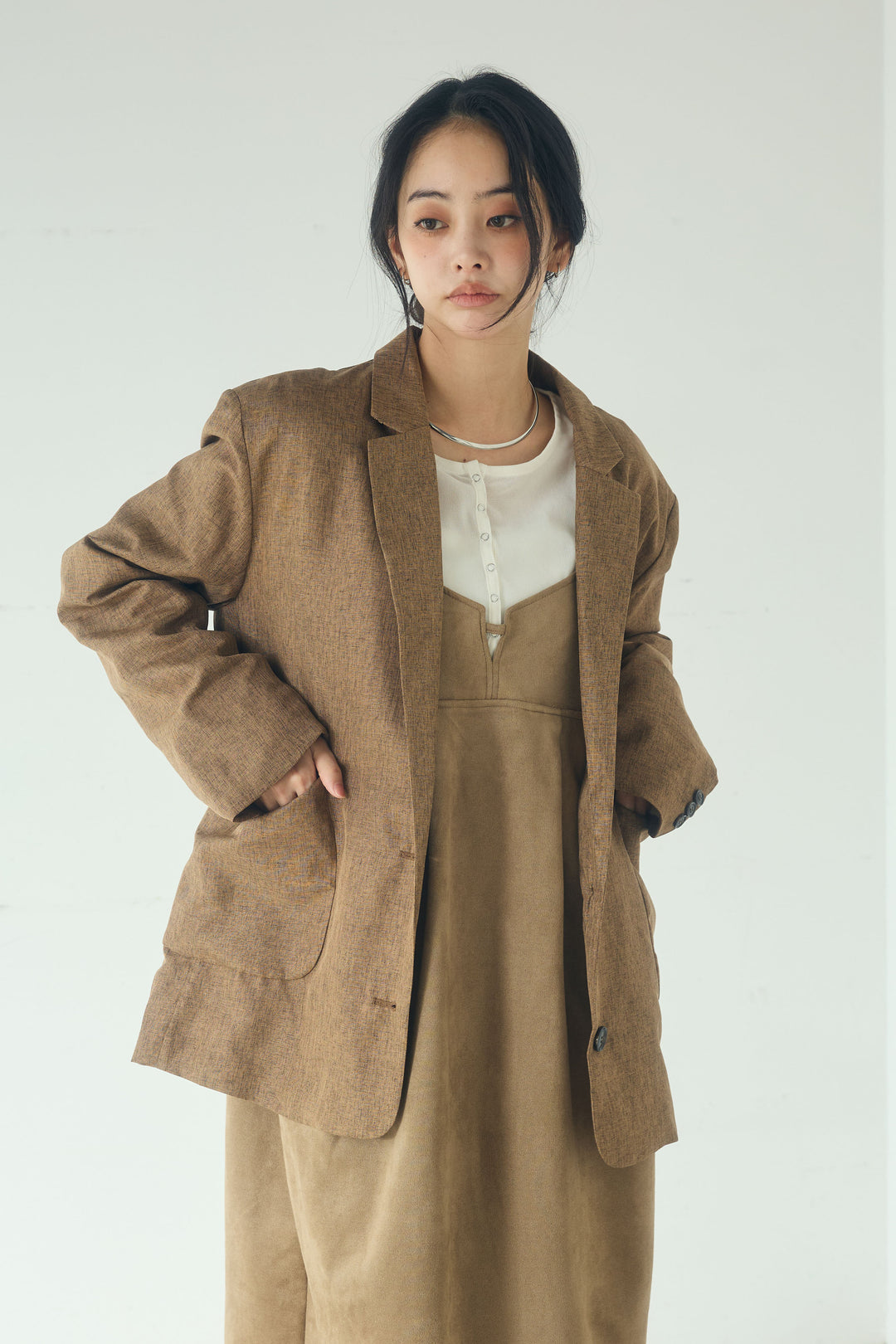 リネンライクテーラードジャケット