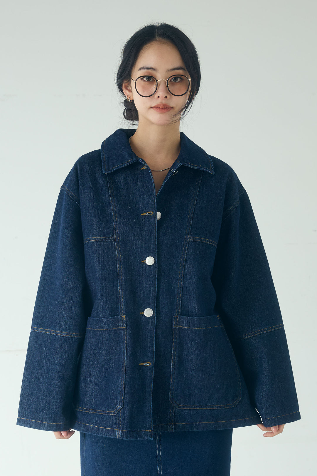 加工デニムカバーオール