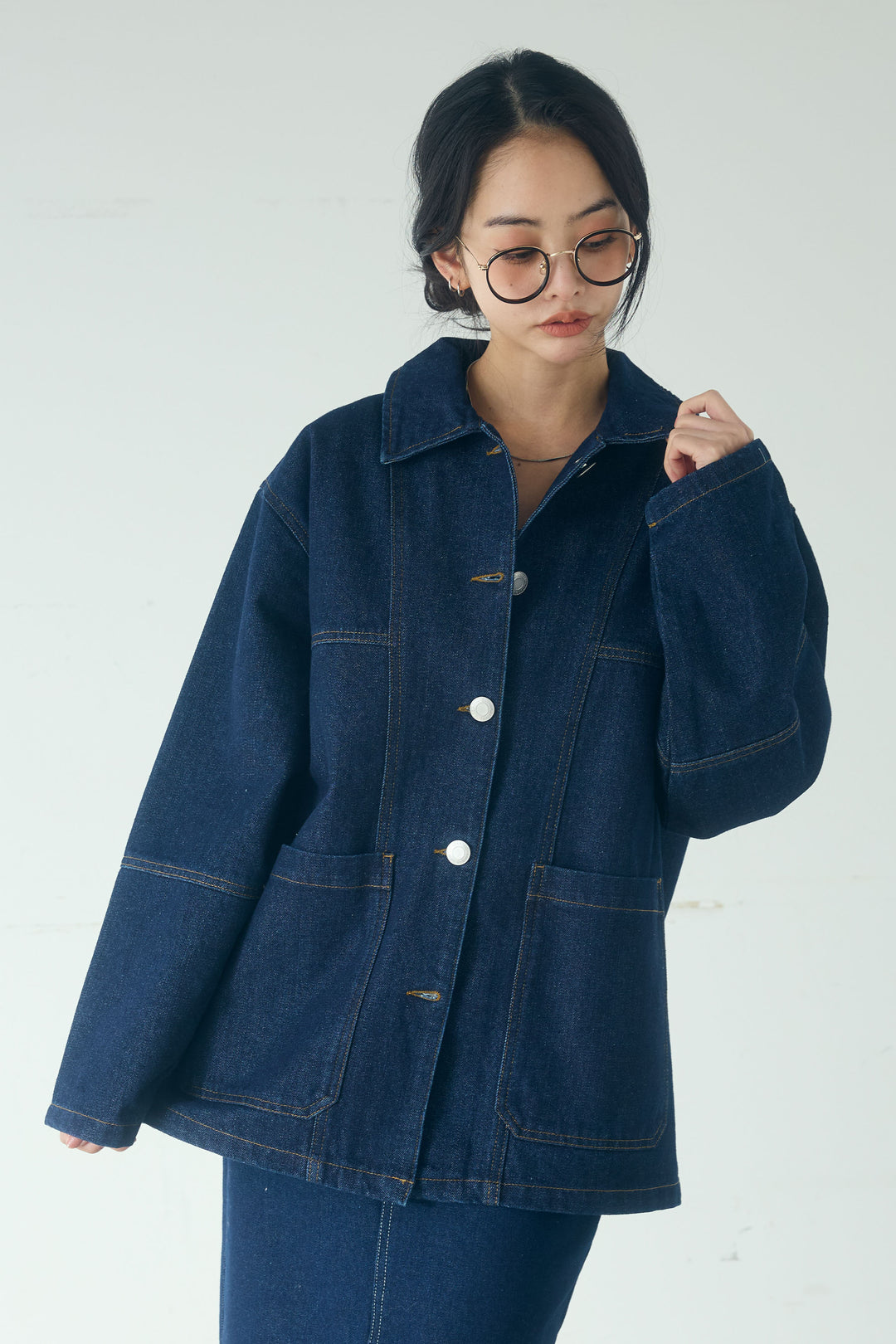 加工デニムカバーオール