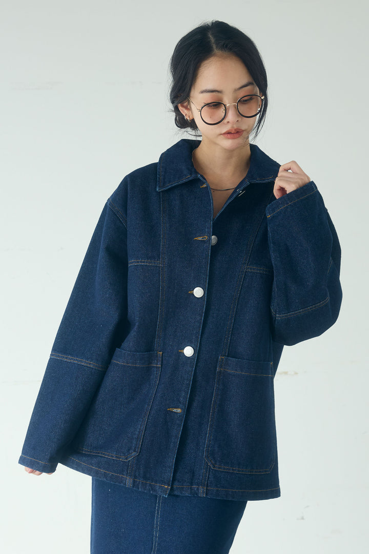 加工デニムカバーオール