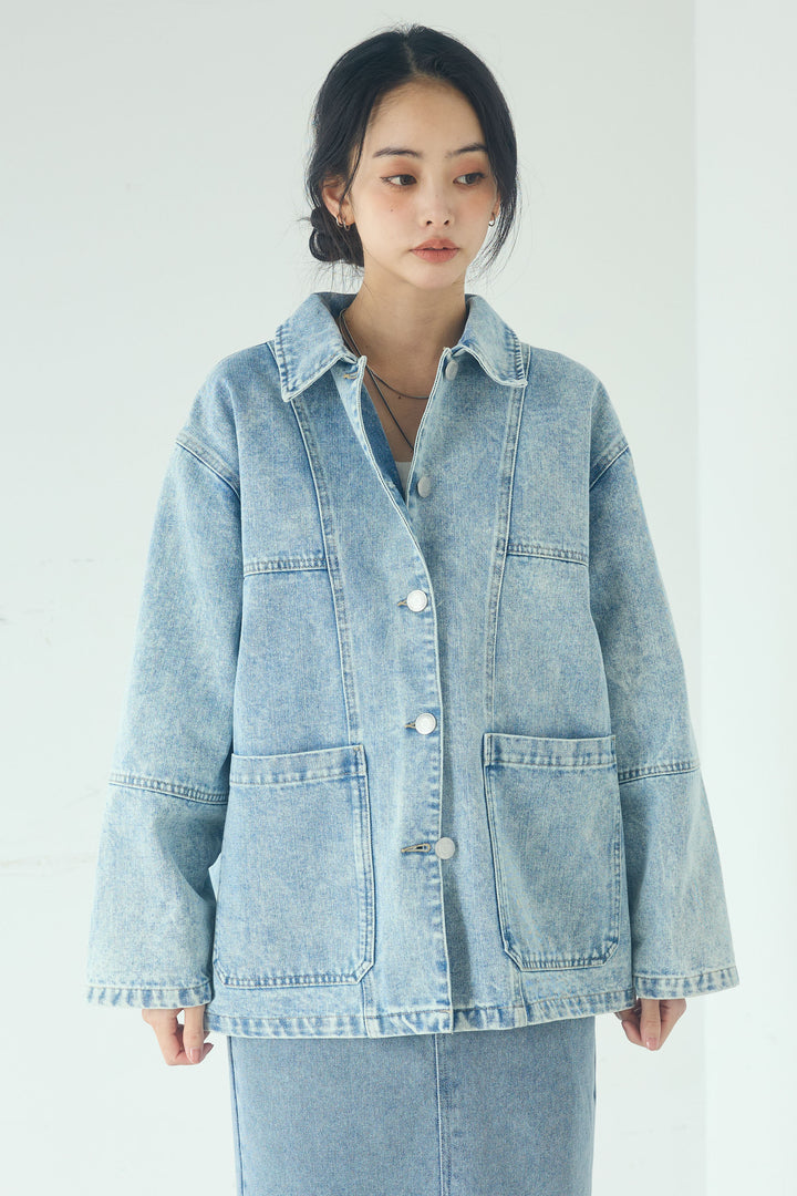 加工デニムカバーオール