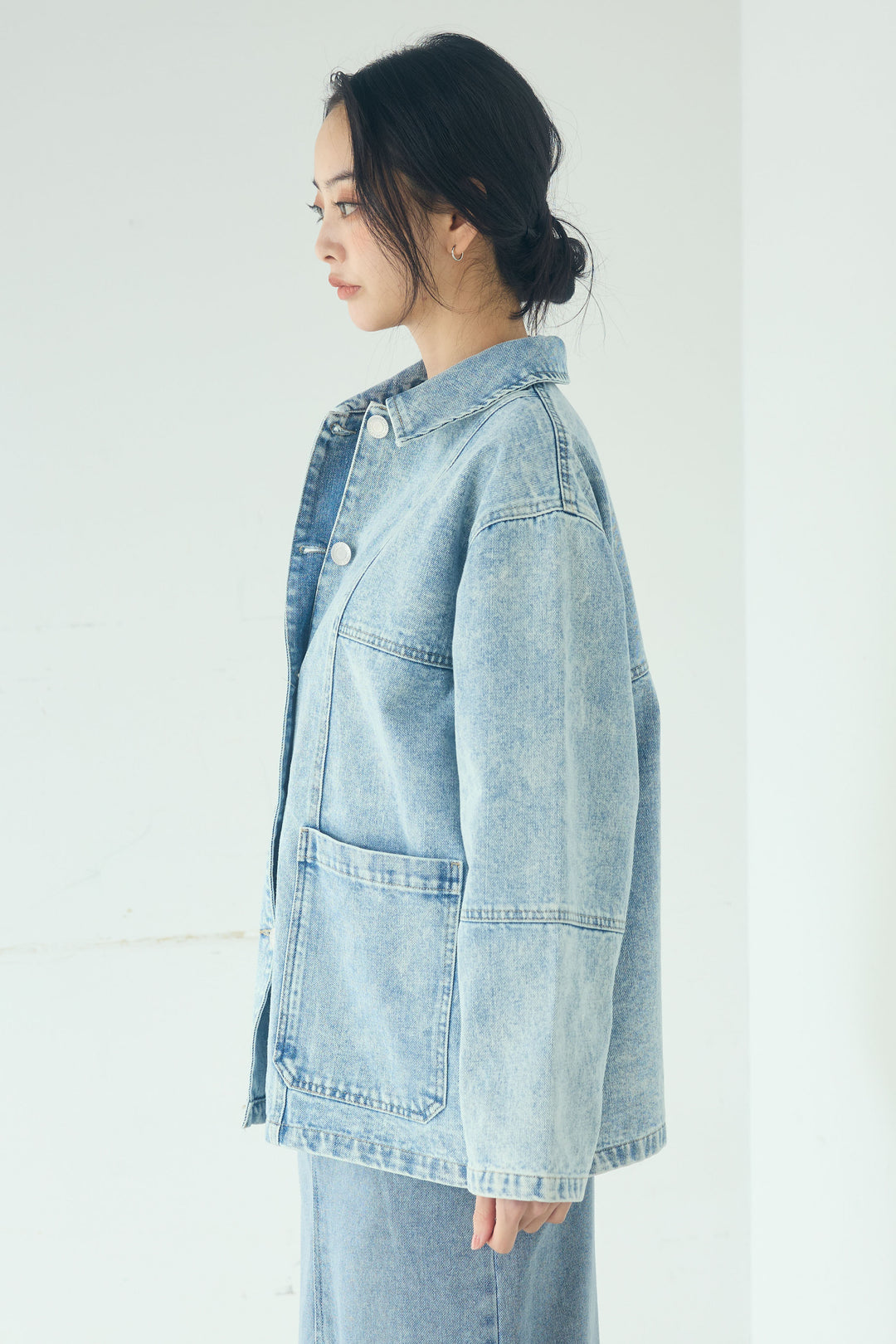 加工デニムカバーオール