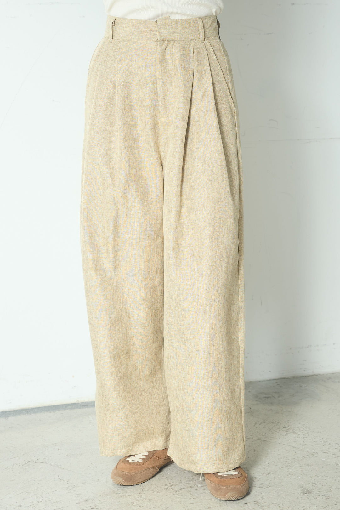 リネンライク2タックパンツ