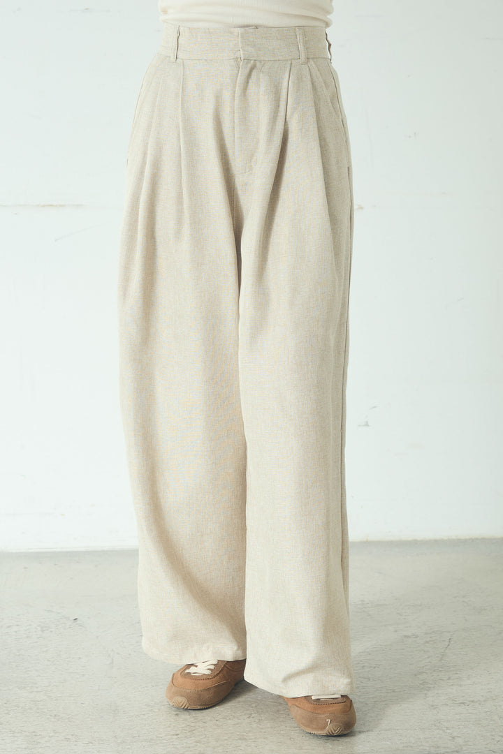 リネンライク2タックパンツ