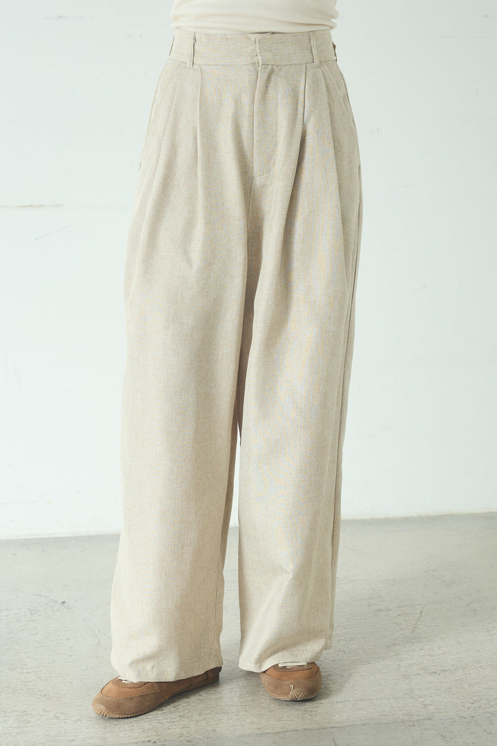 リネンライク2タックパンツ