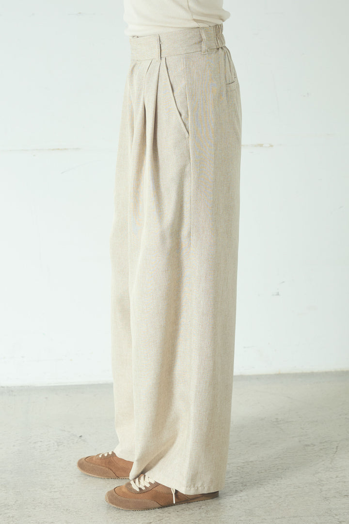 リネンライク2タックパンツ