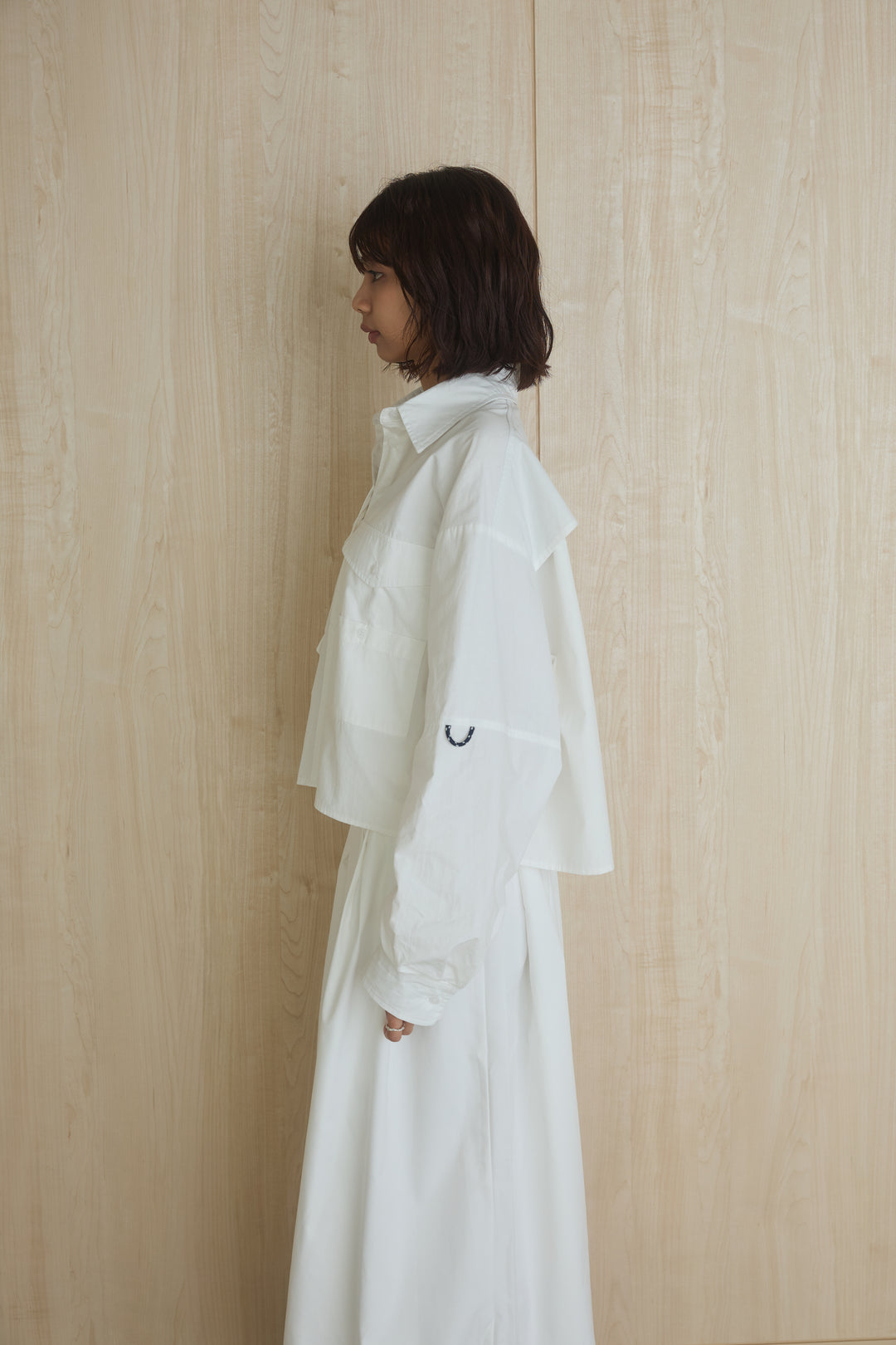 [SET]ビッグポケットシャツ+レース刺繍リラックスパンツ(2set)