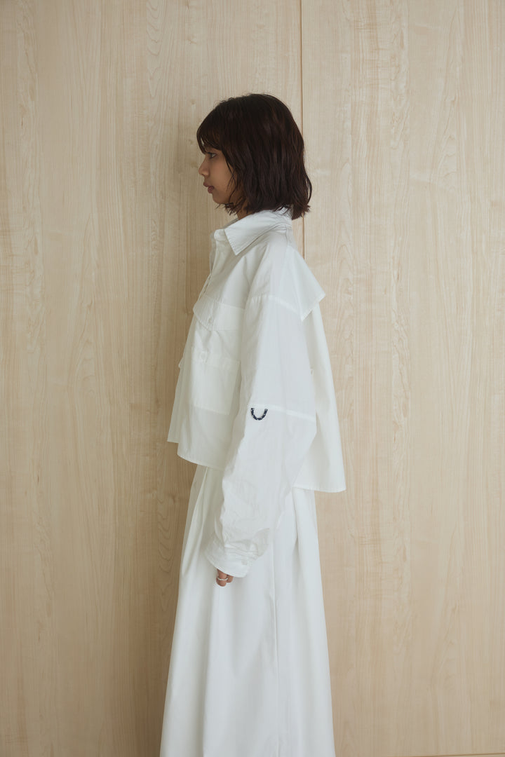 [SET]ビッグポケットシャツ+レース刺繍リラックスパンツ(2set)
