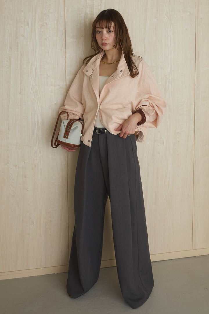 キャンバスコンビスクエアボストンバッグ/ブラウン