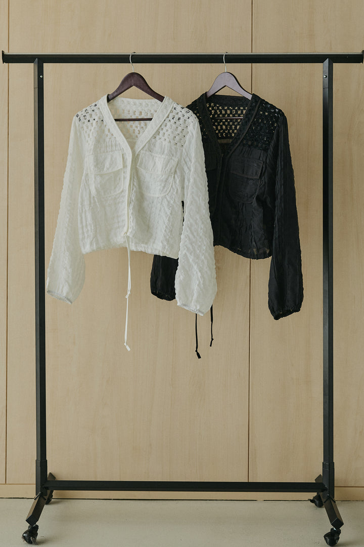 【着回しセット】[SET]異素材切替シアーメッシュカーディガン+異素材切替シアーメッシュカーディガン(2set)