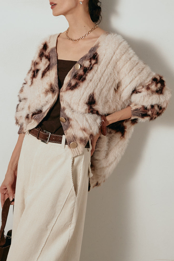 【着回しセット】[SET]タイダイ柄シャギーニットカーディガン+タイダイ柄シャギーニットカーディガン(2set)