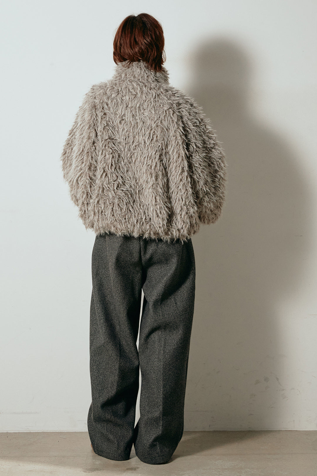 【着回しセット】[SET]ミックスシープファースタンドブルゾン+花柄刺繍ベロアフレアスカート+フェイクウールタックトラウザーズパンツ(3set)