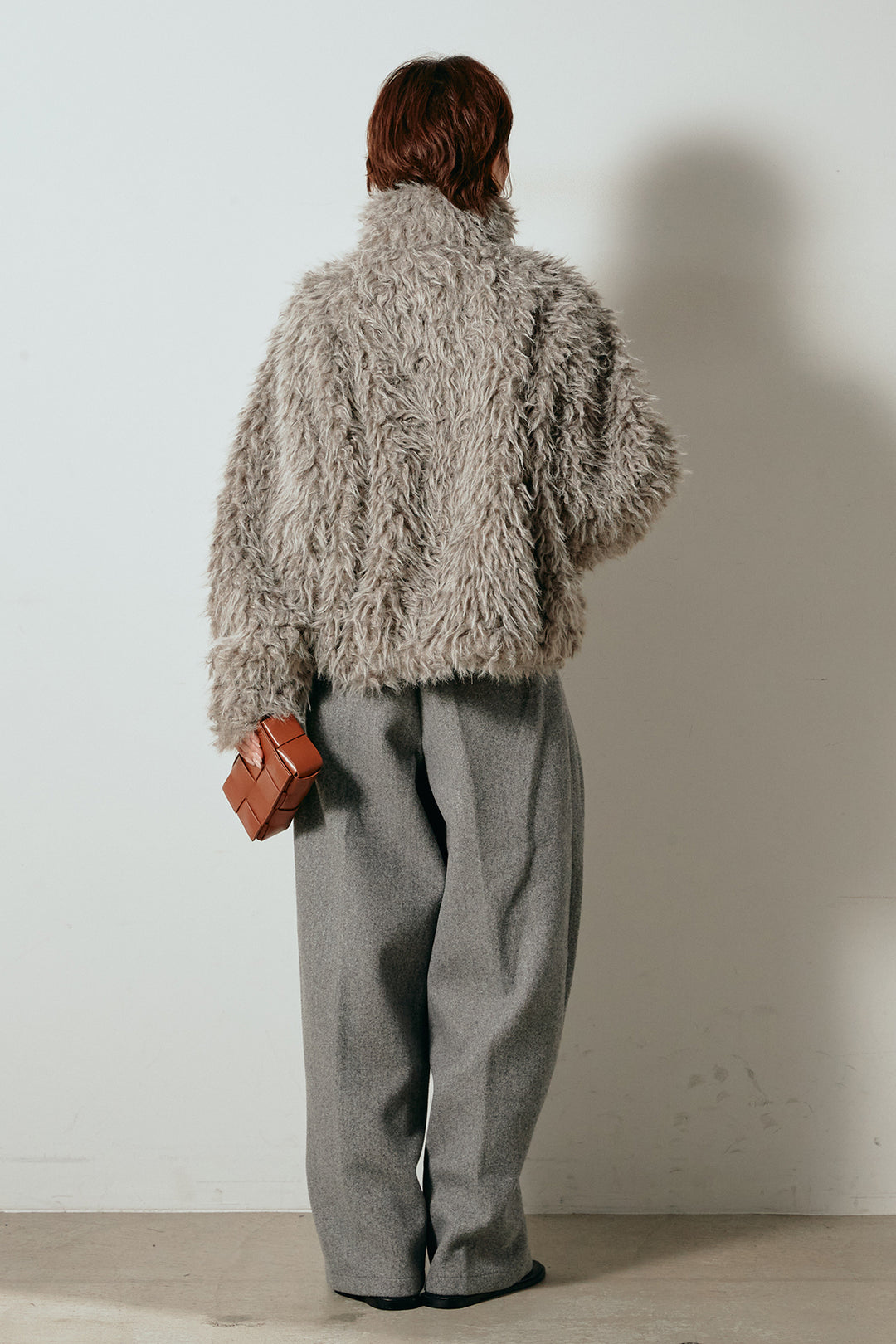 【着回しセット】[SET]ミックスシープファースタンドブルゾン+花柄刺繍ベロアフレアスカート+フェイクウールタックトラウザーズパンツ(3set)