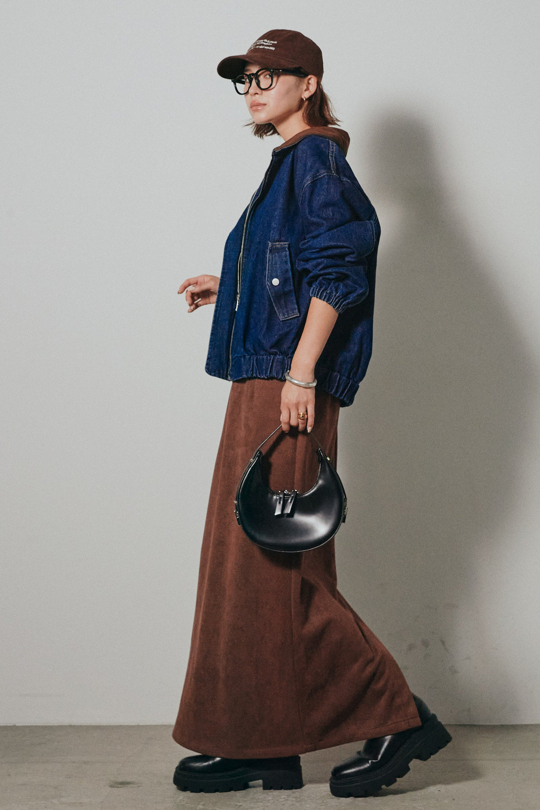 【即納】コーデュロイ襟デニムブルゾン