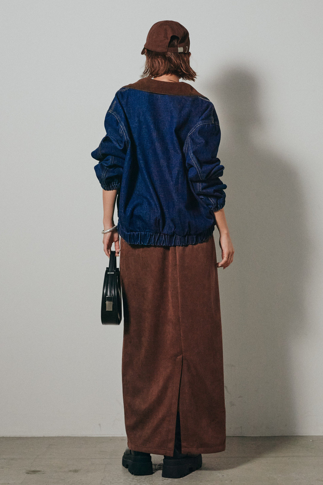 【即納】コーデュロイ襟デニムブルゾン