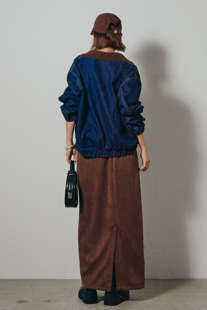 【即納】コーデュロイ襟デニムブルゾン