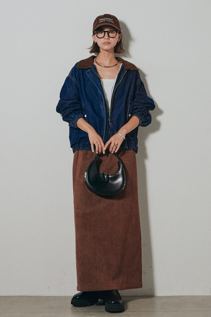 【即納】コーデュロイ襟デニムブルゾン